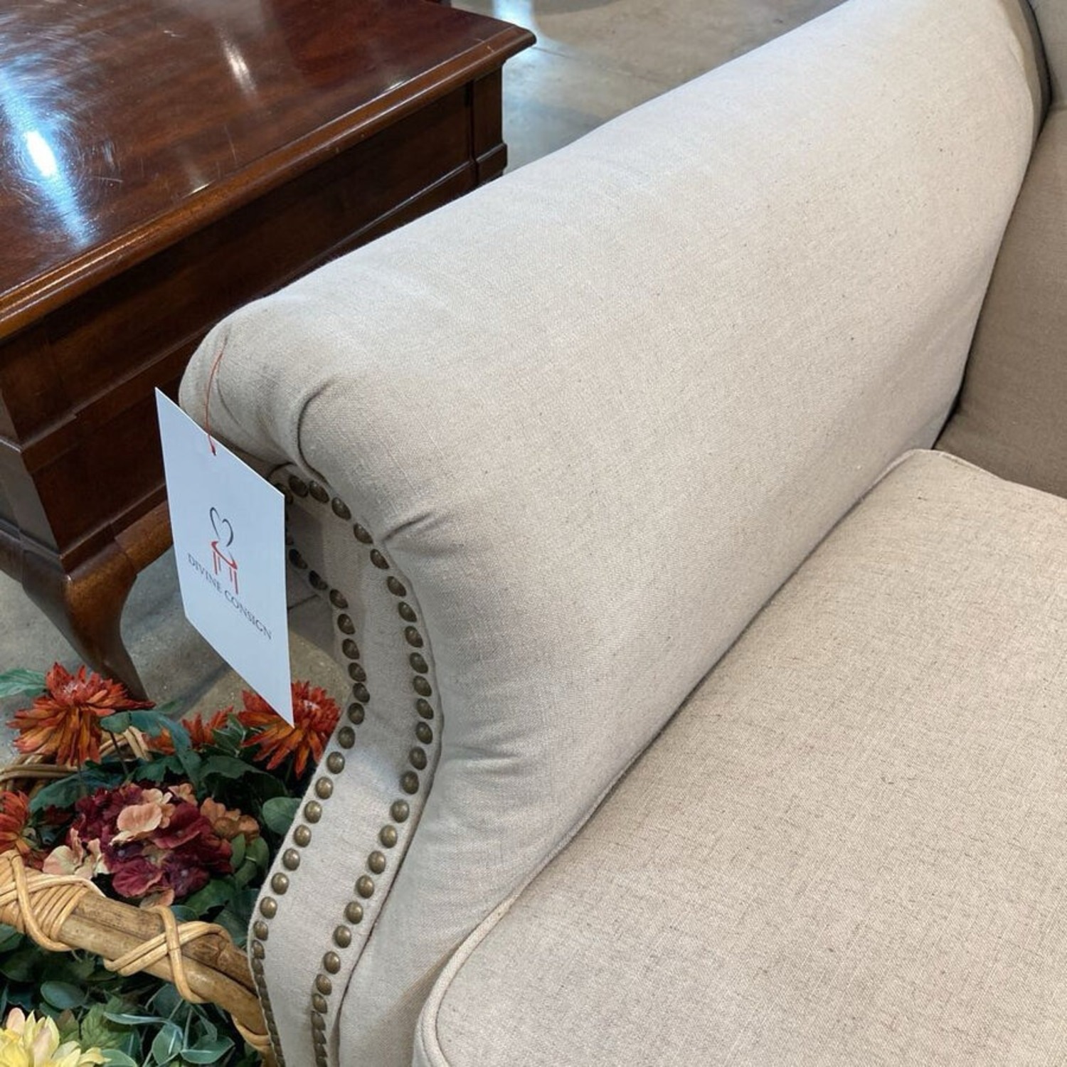 Kieran Traditional Roll-Arm Sofa Natural - image-6