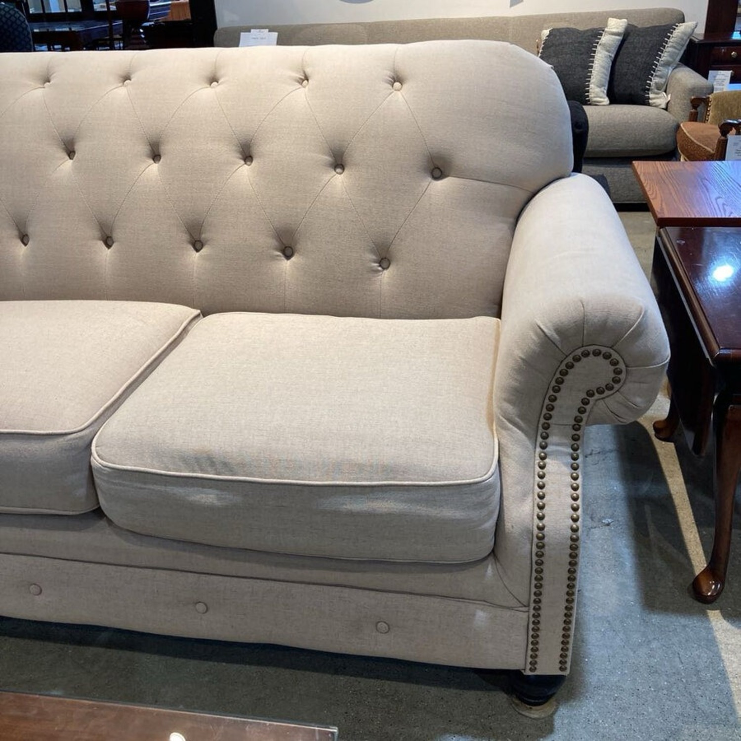 Kieran Traditional Roll-Arm Sofa Natural - image-4