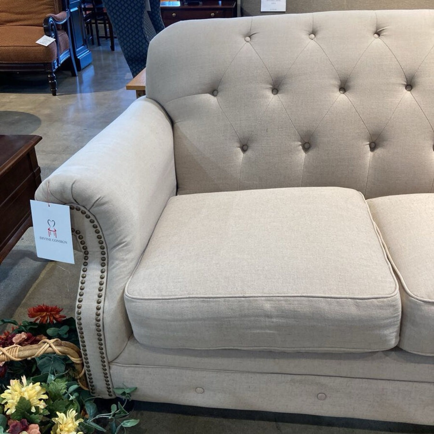 Kieran Traditional Roll-Arm Sofa Natural - image-5