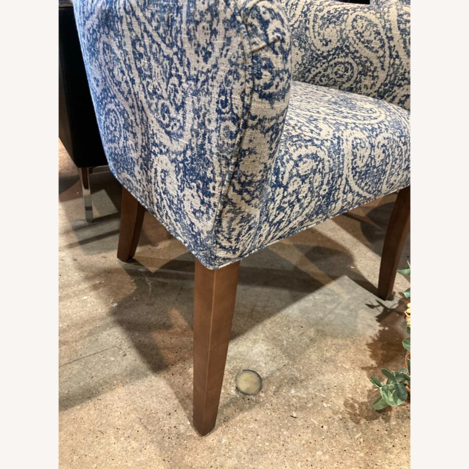 Modern High Wingback Paisley Pattern Chair - image-7