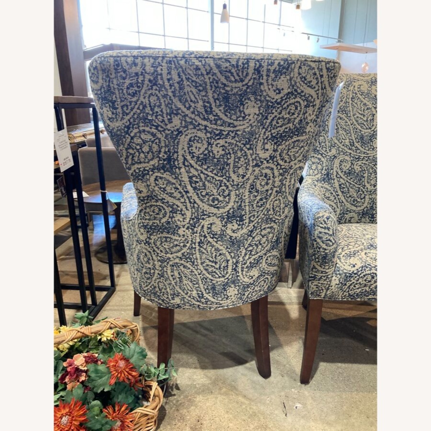 Modern High Wingback Paisley Pattern Chair - image-4