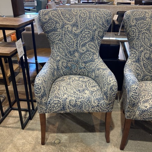 Used Modern High Wingback Paisley Pattern Chair for sale on AptDeco