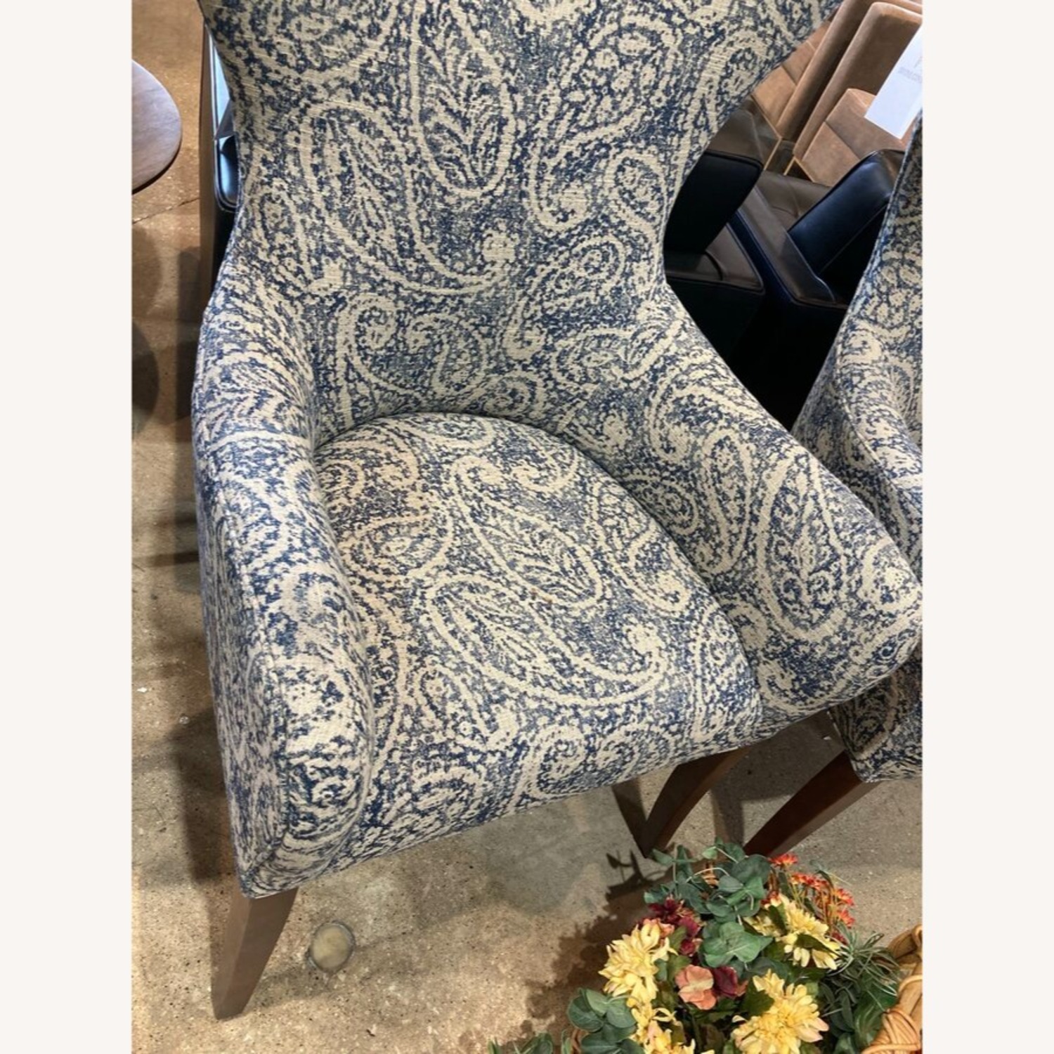 Modern High Wingback Paisley Pattern Chair - image-6