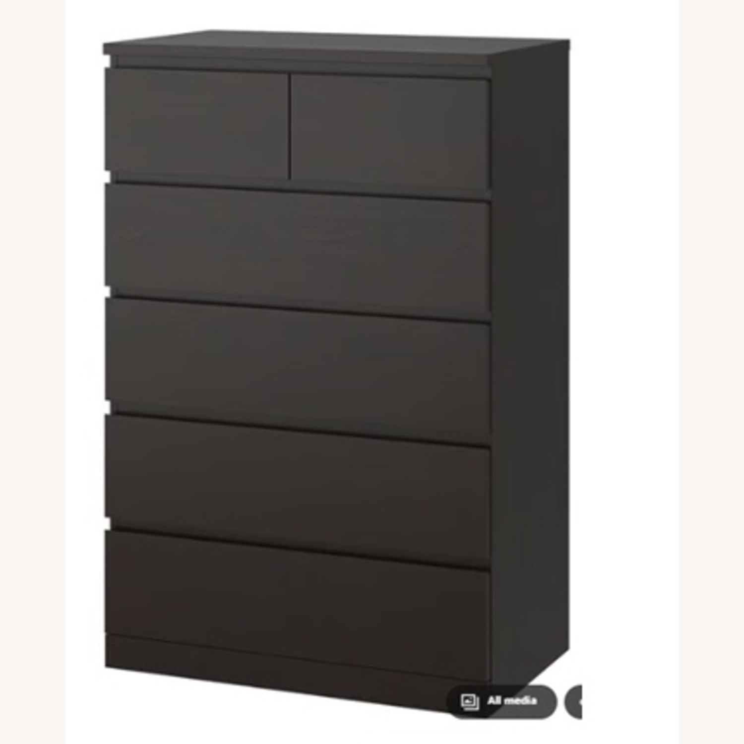 IKEA MALM Black Wood Dresser - image-4