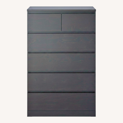 Used IKEA MALM Black Wood Dresser for sale on AptDeco