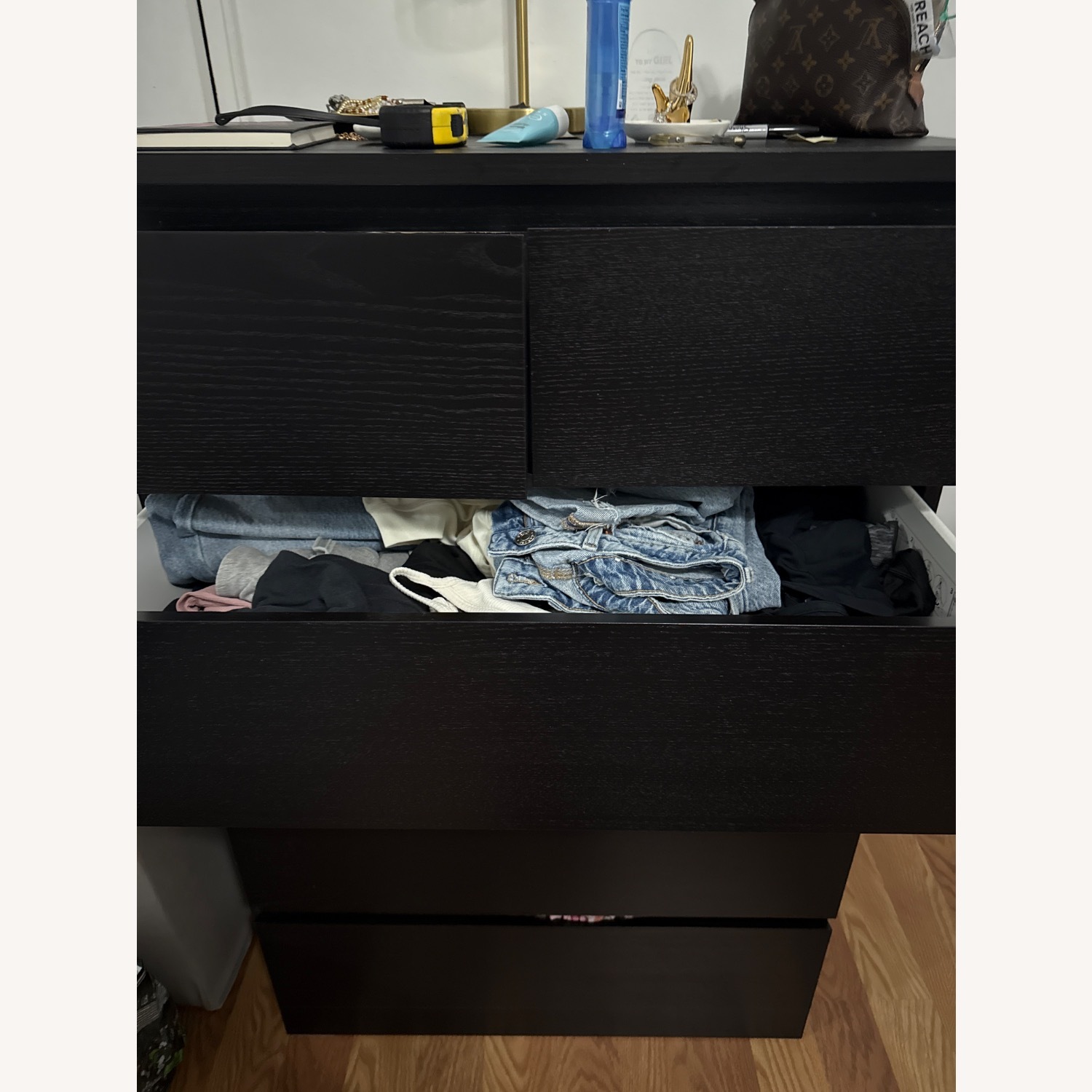 IKEA MALM Black Wood Dresser - image-3