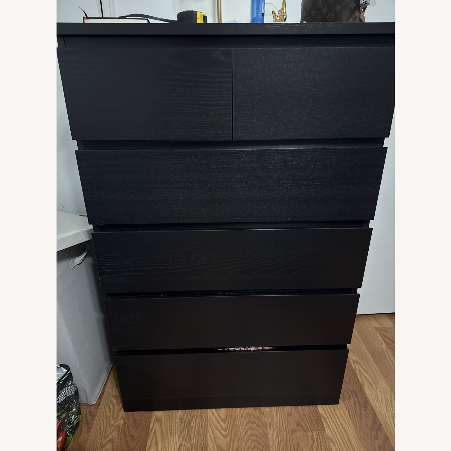 IKEA MALM Black Wood Dresser - image-1