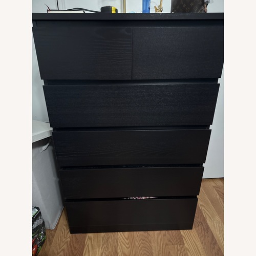 Used IKEA MALM Black Wood Dresser for sale on AptDeco