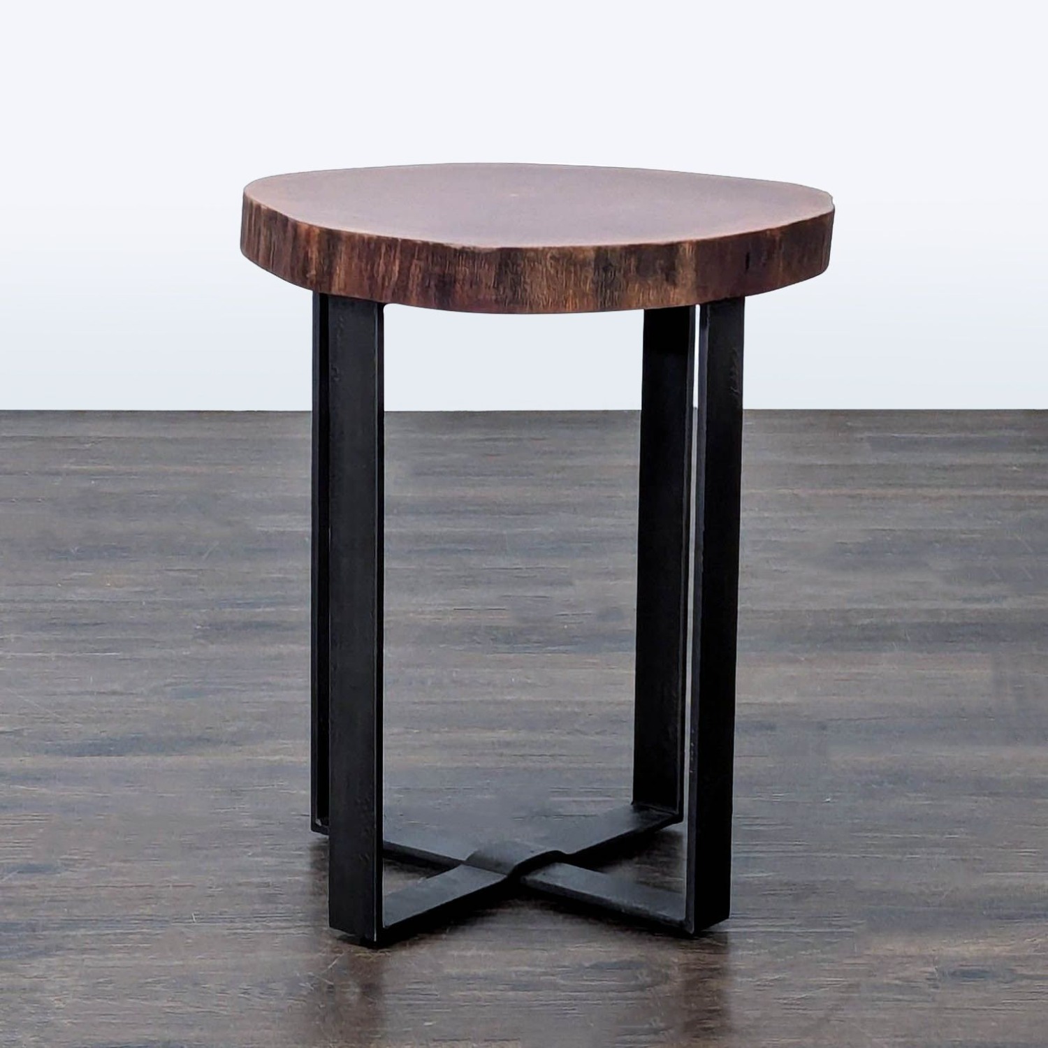 Pottery Barn Live Edge Accent Table on Steel Base - image-7