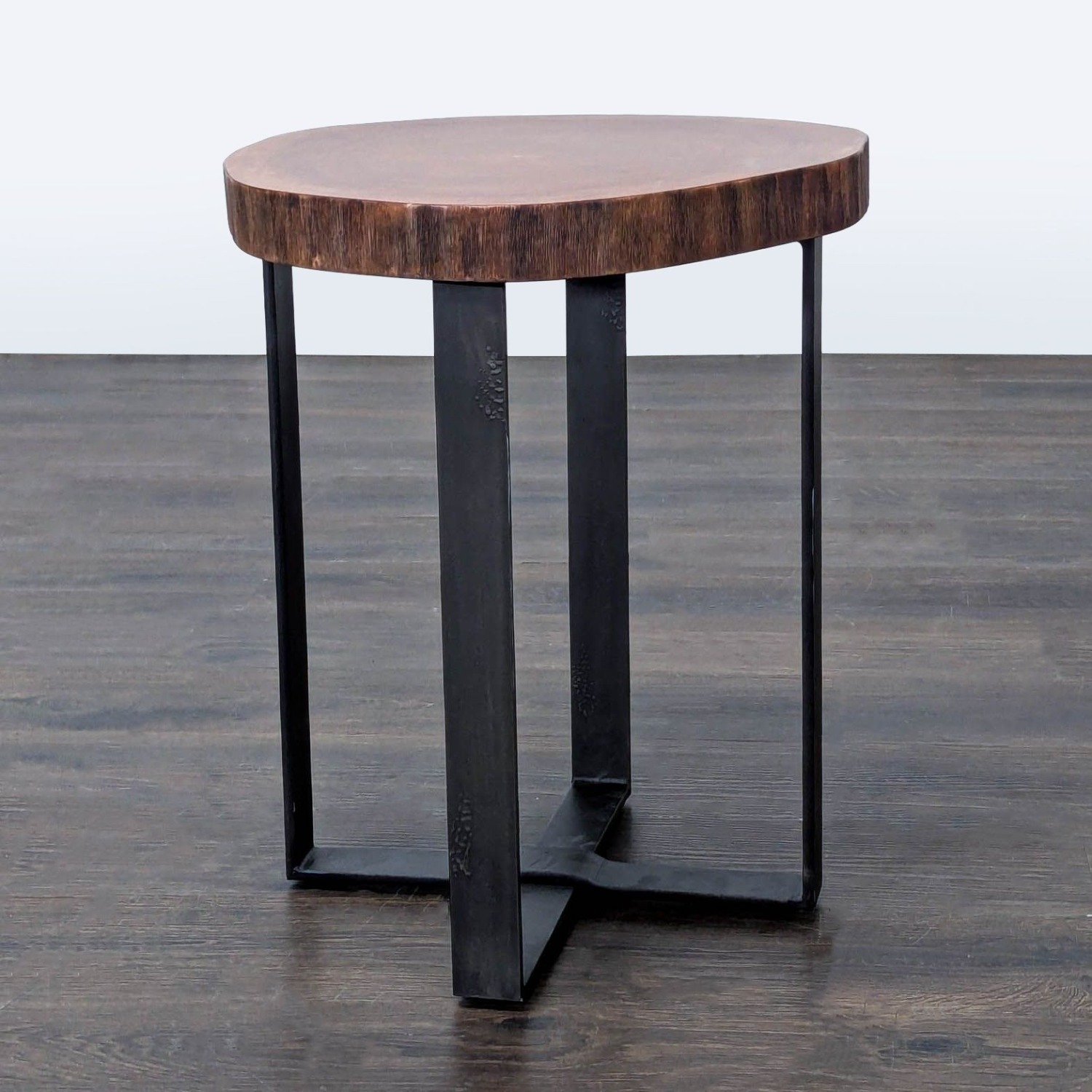 Pottery Barn Live Edge Accent Table on Steel Base - image-8