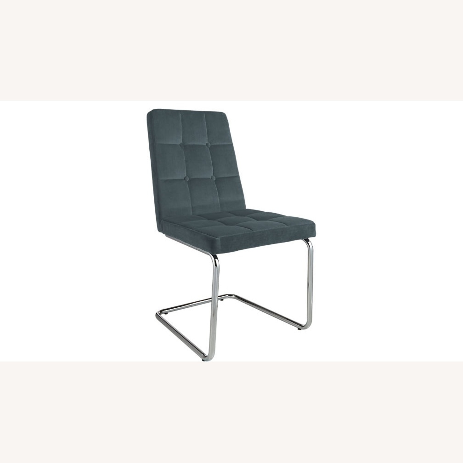 CB2 Button Tufted Dining Chair on a Metal Frame - image-9