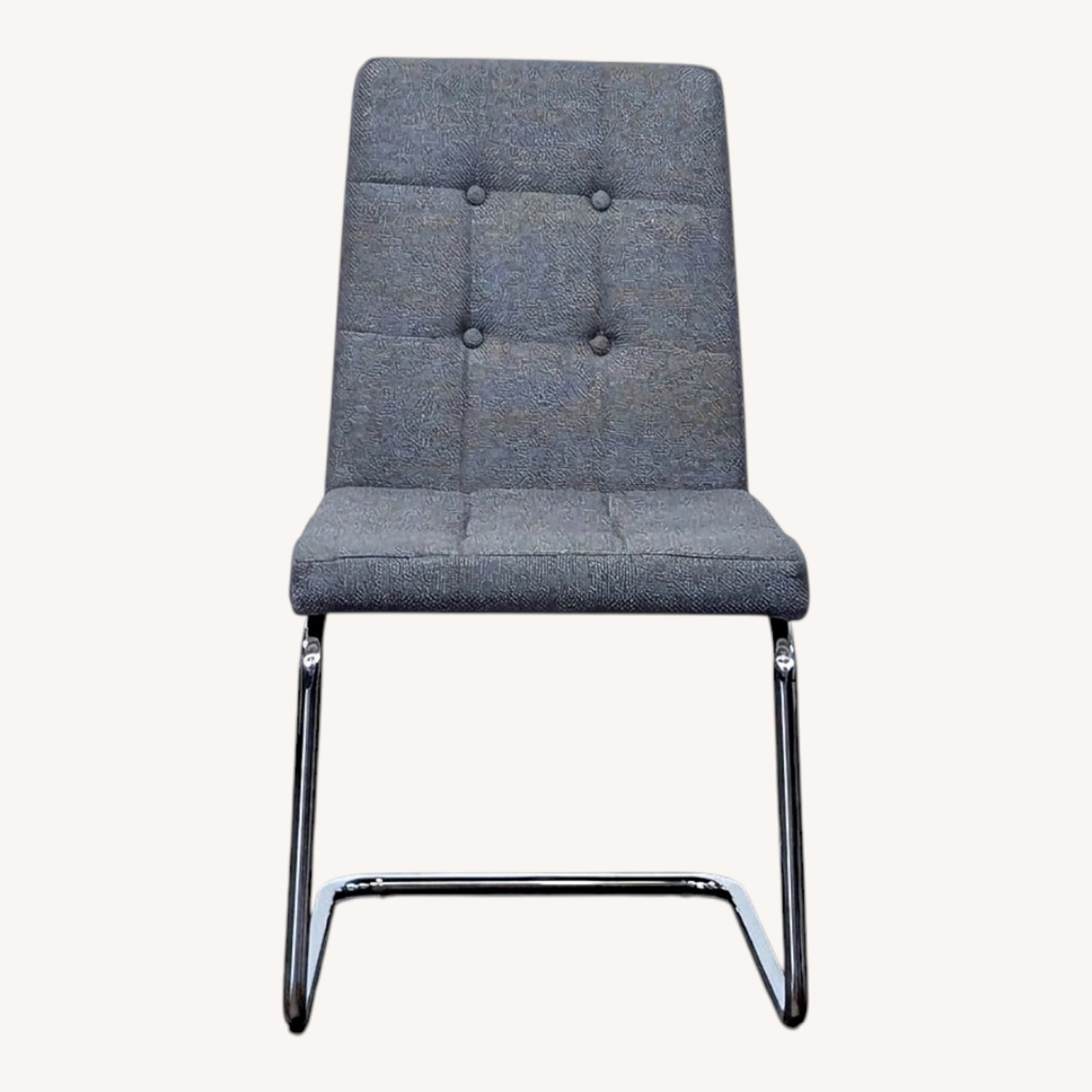 CB2 Button Tufted Dining Chair on a Metal Frame - image-8