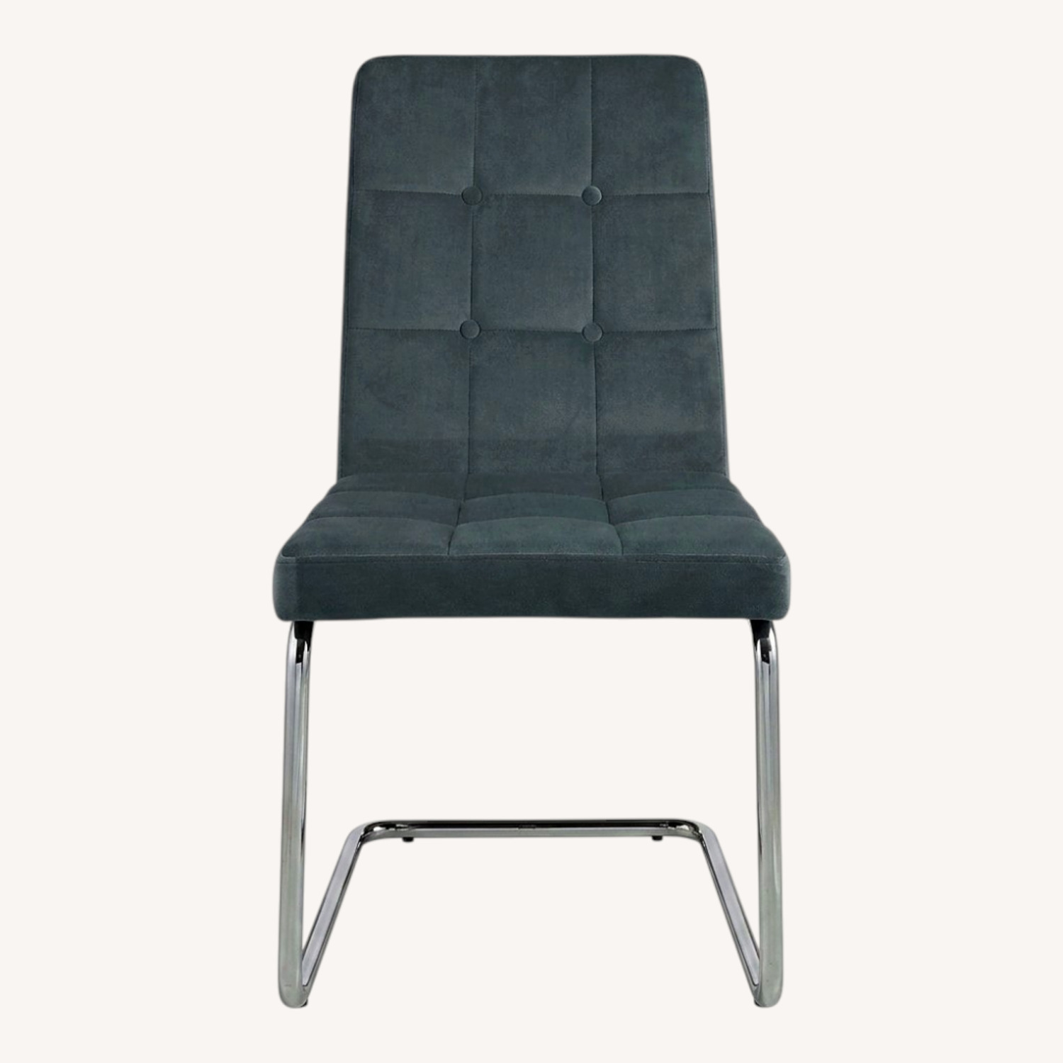 CB2 Button Tufted Dining Chair on a Metal Frame - image-10