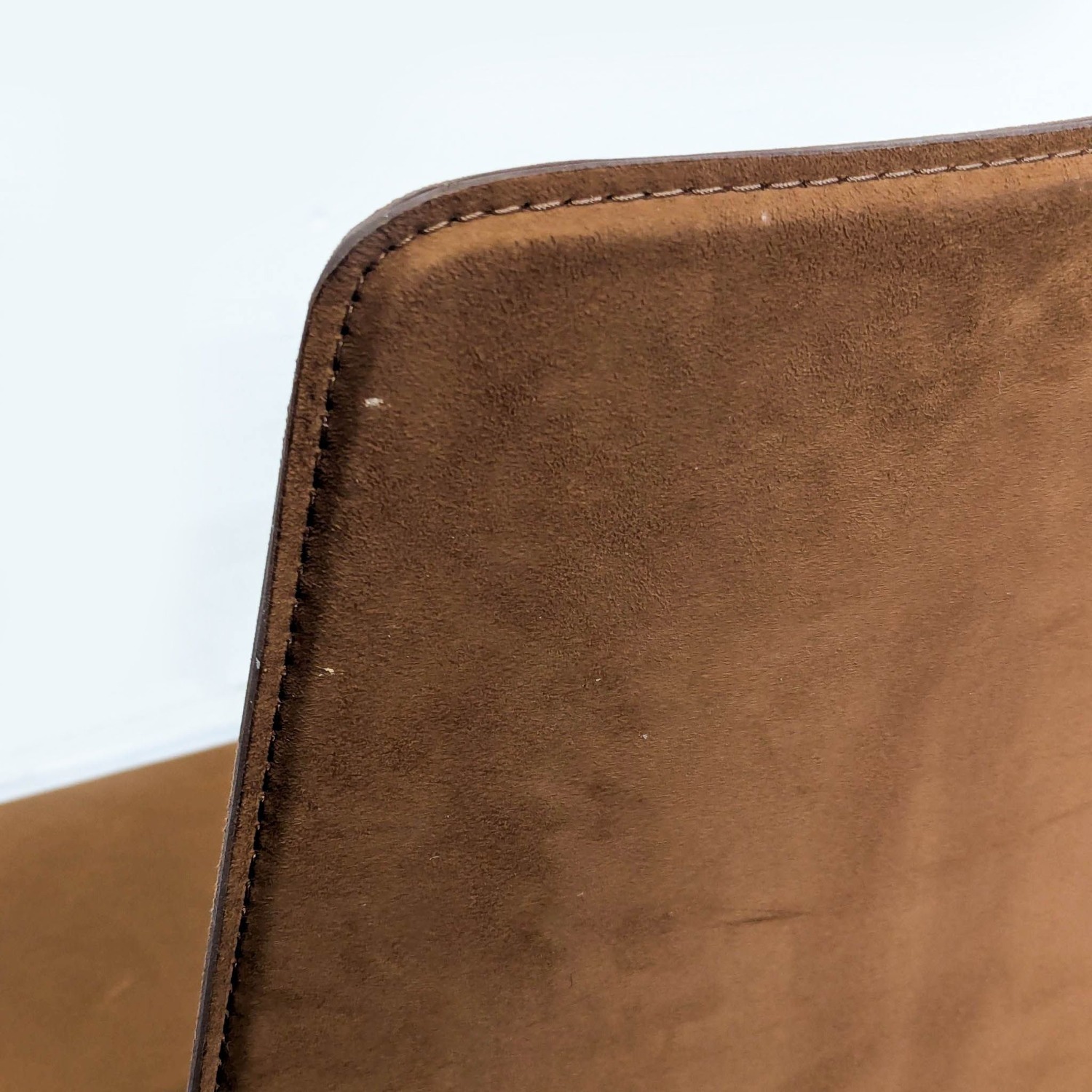 CB2 Leather/Suede Dining Chair on Chrome Frame - image-3