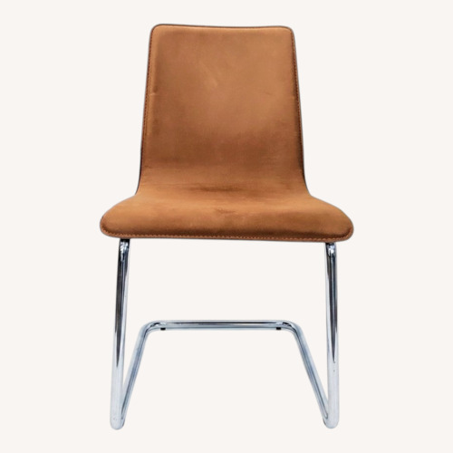 Used CB2 Leather/Suede Dining Chair on Chrome Frame for sale on AptDeco