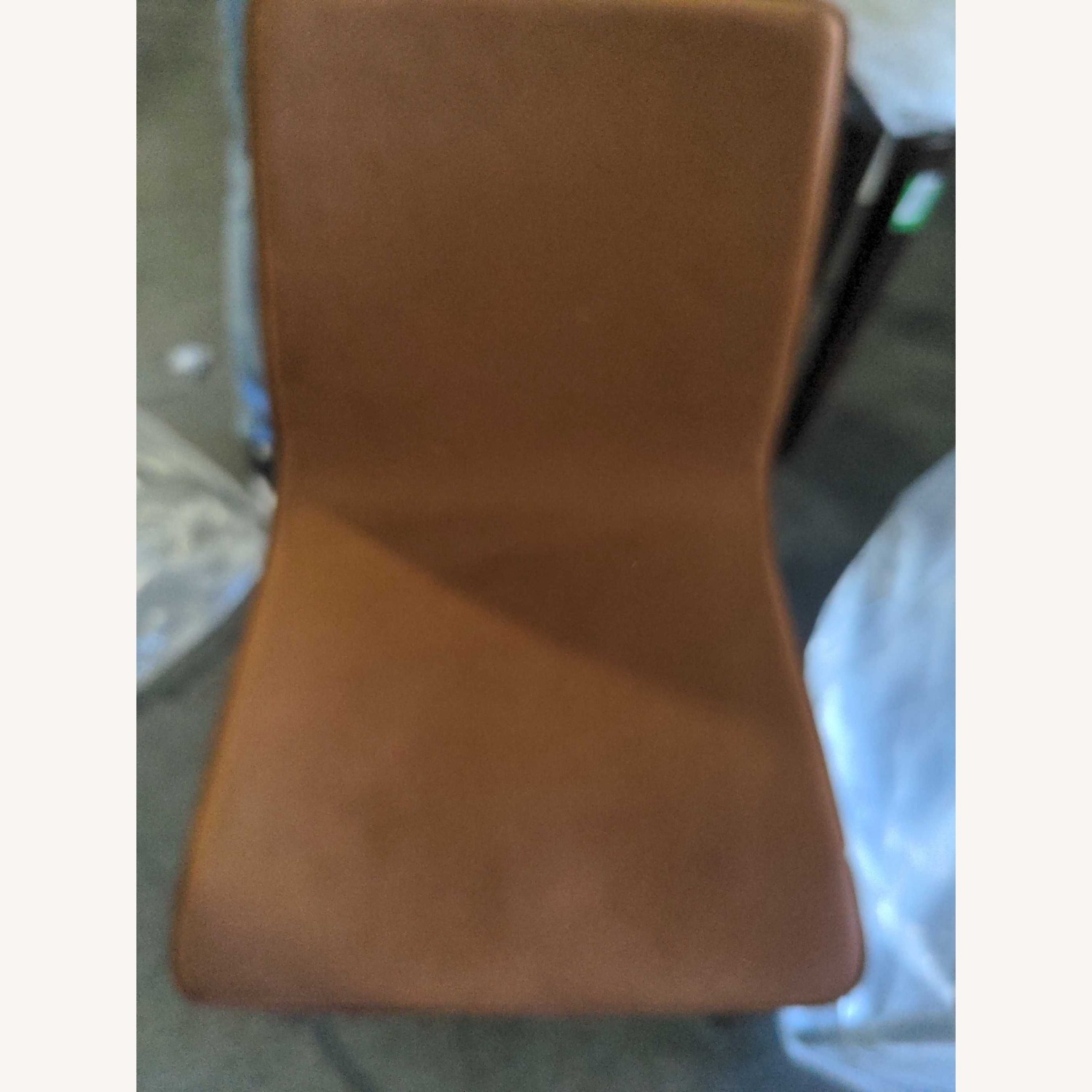 CB2 Leather/Suede Dining Chair on Chrome Frame - image-9