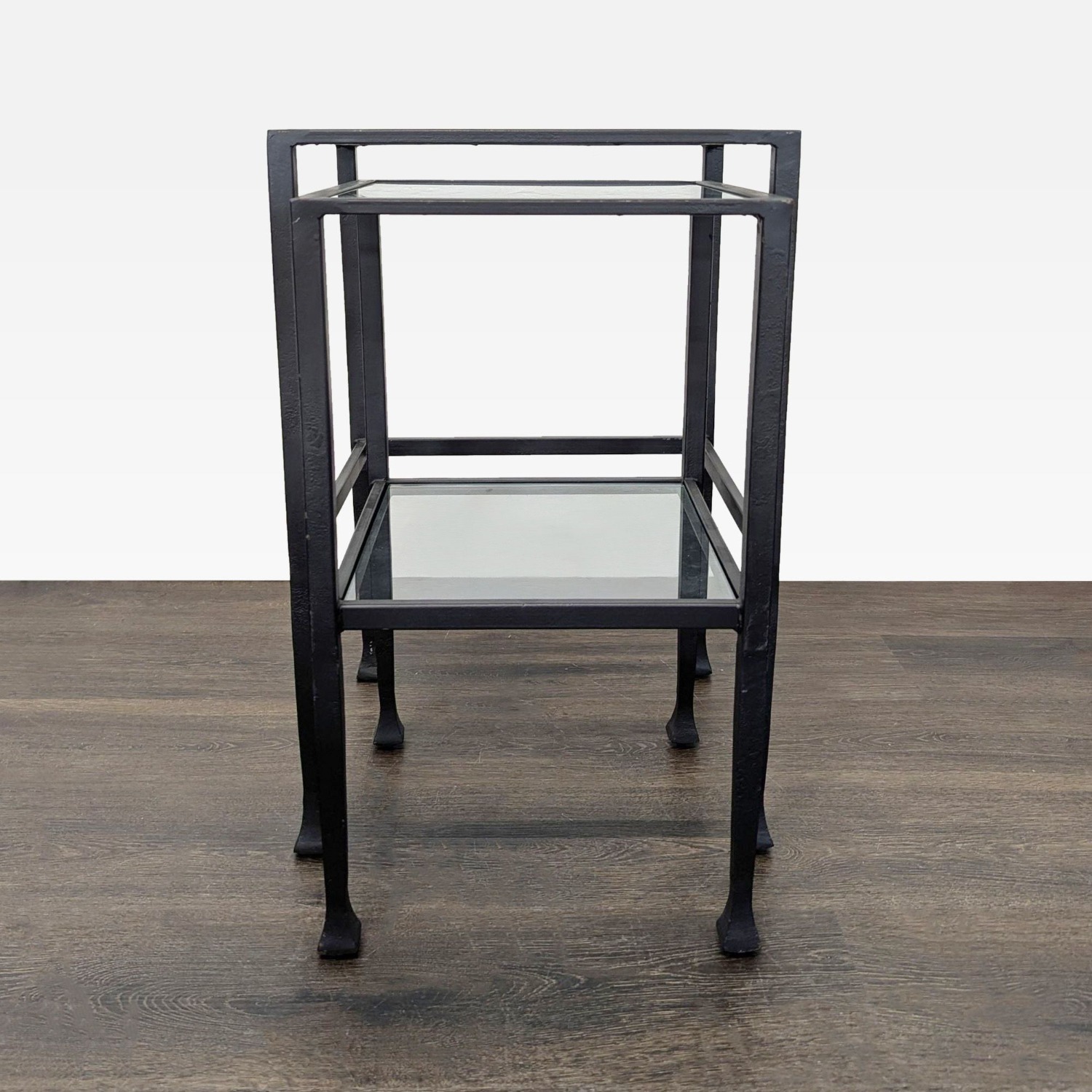 Pair of Metal and Glass Nesting Tables	 - image-7