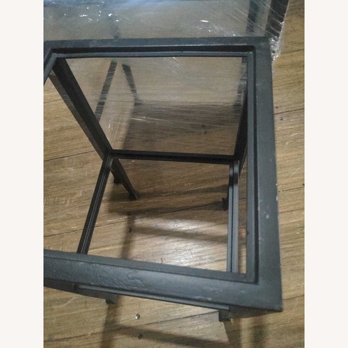 Used Pair of Metal and Glass Nesting Tables	 for sale on AptDeco
