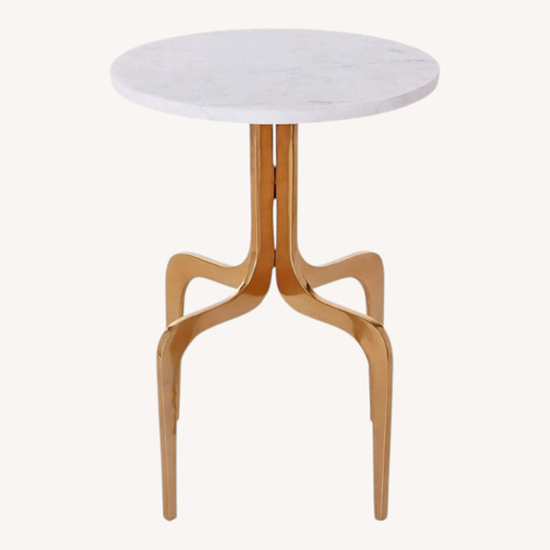 Used CB2 Dorset Marble Side Table for sale on AptDeco
