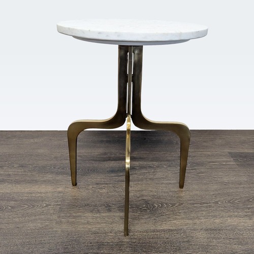 Used CB2 Dorset Marble Side Table for sale on AptDeco