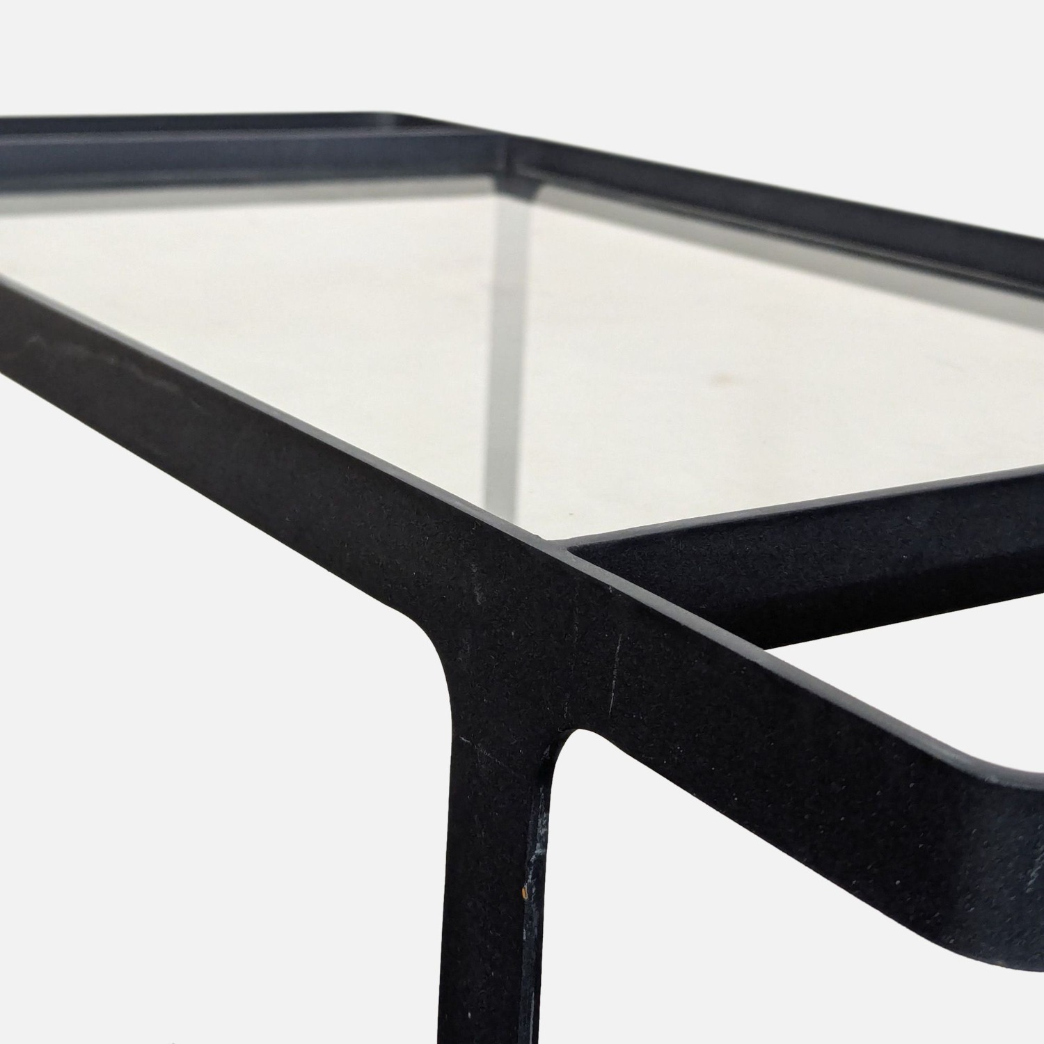 Two Tier Glass and Metal Console Table on Castors - image-2