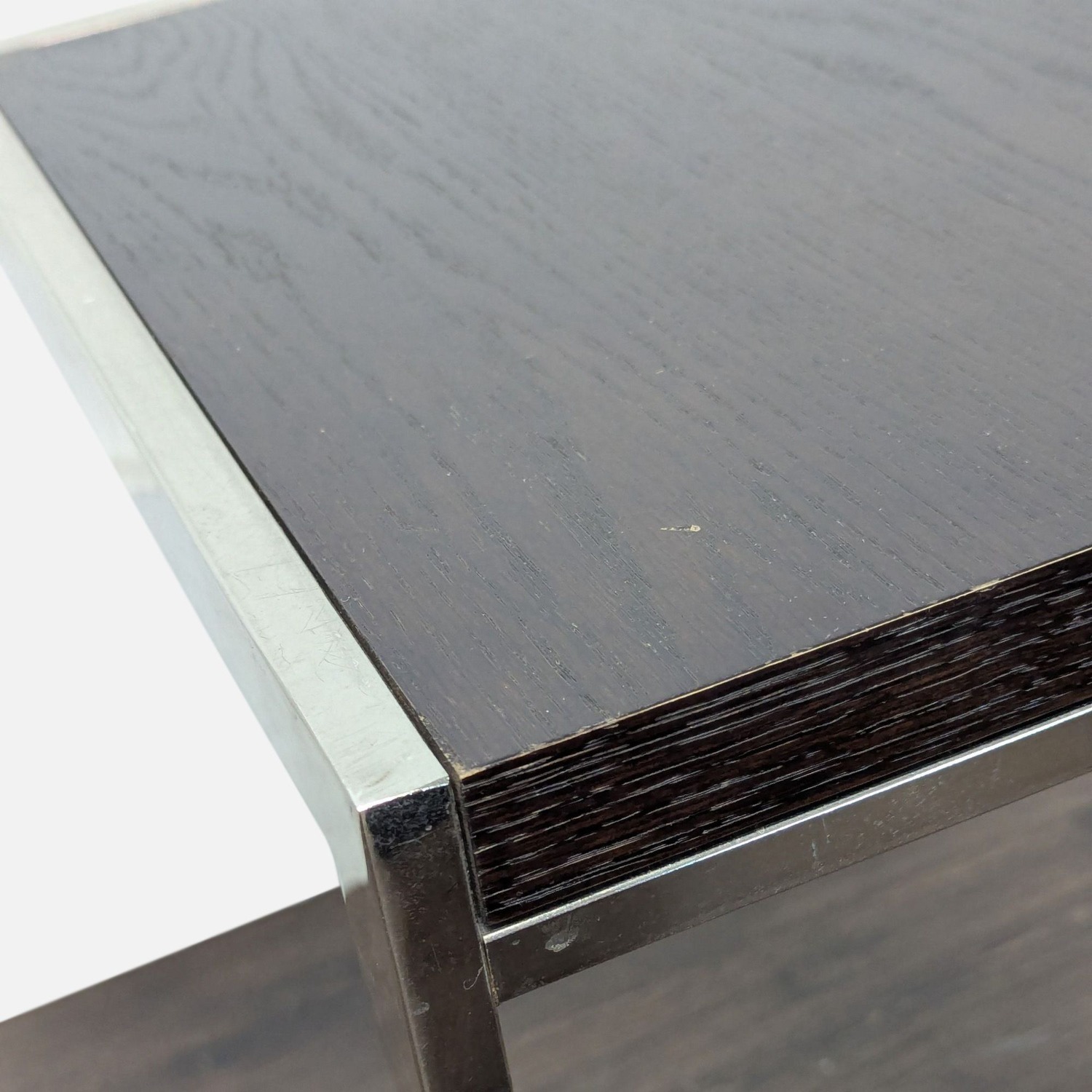 Wood and Metal "C" Table - image-3
