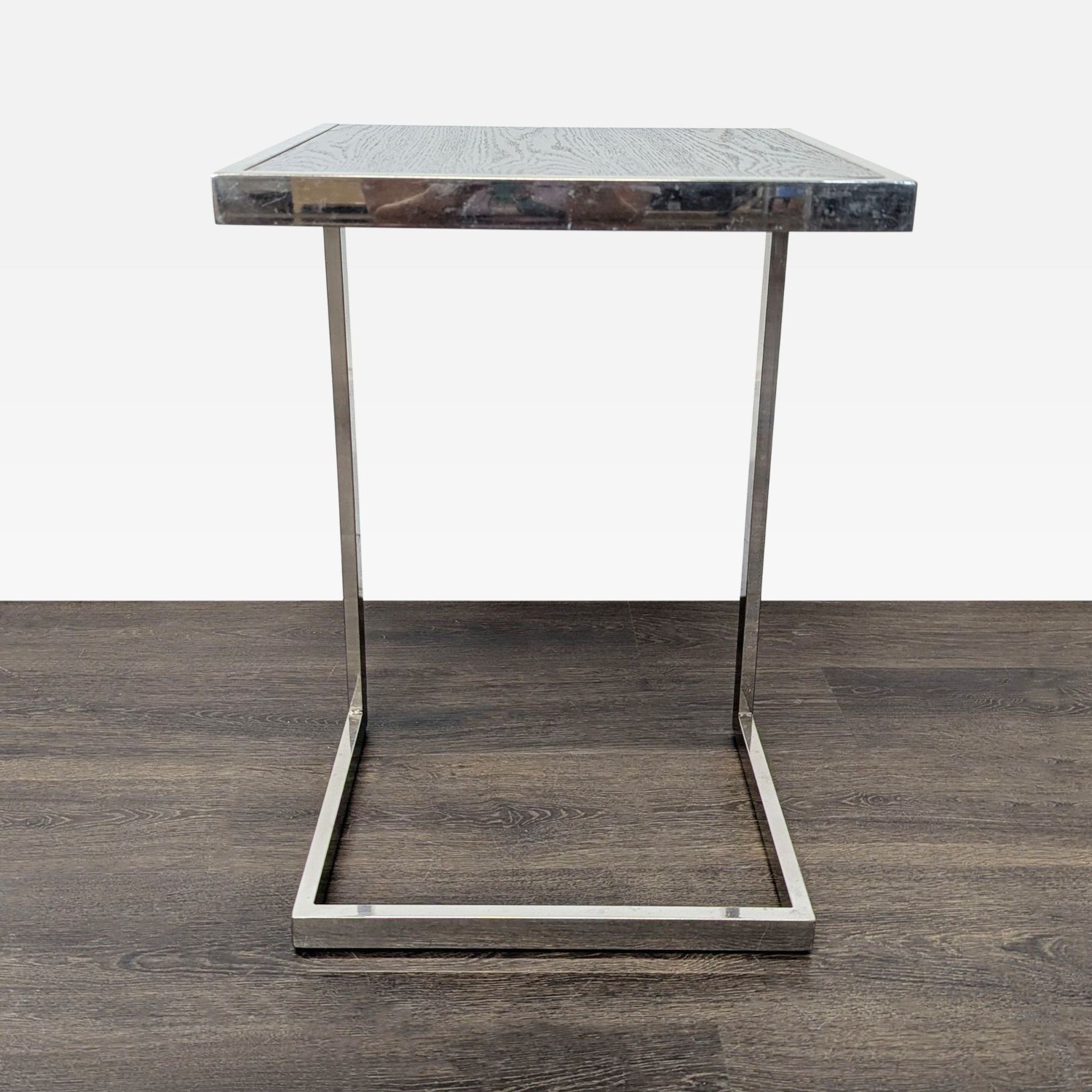 Wood and Metal "C" Table - image-2