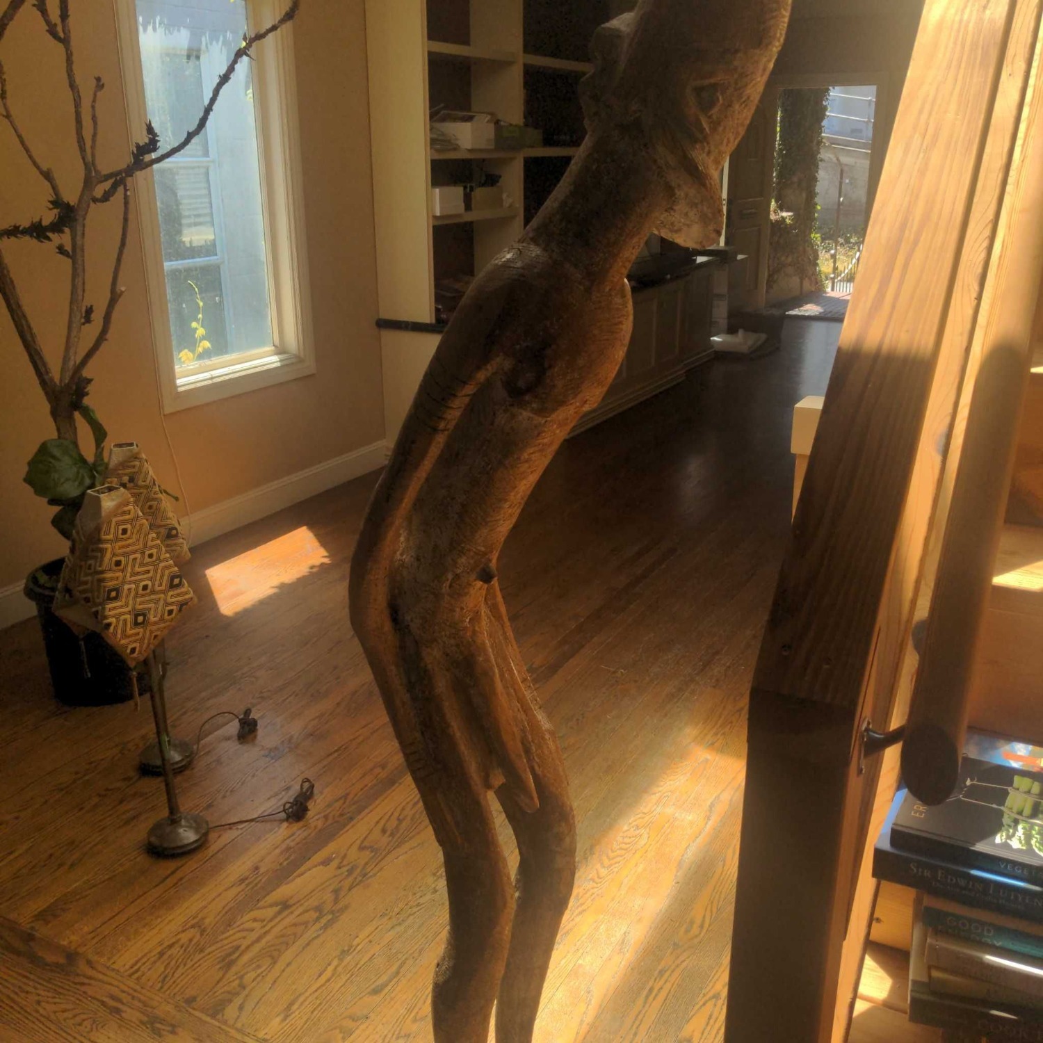 Monumental Hand-Carved African Style Wood Figure  - image-1