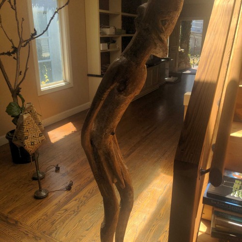 Used Monumental Hand-Carved African Style Wood Figure  for sale on AptDeco