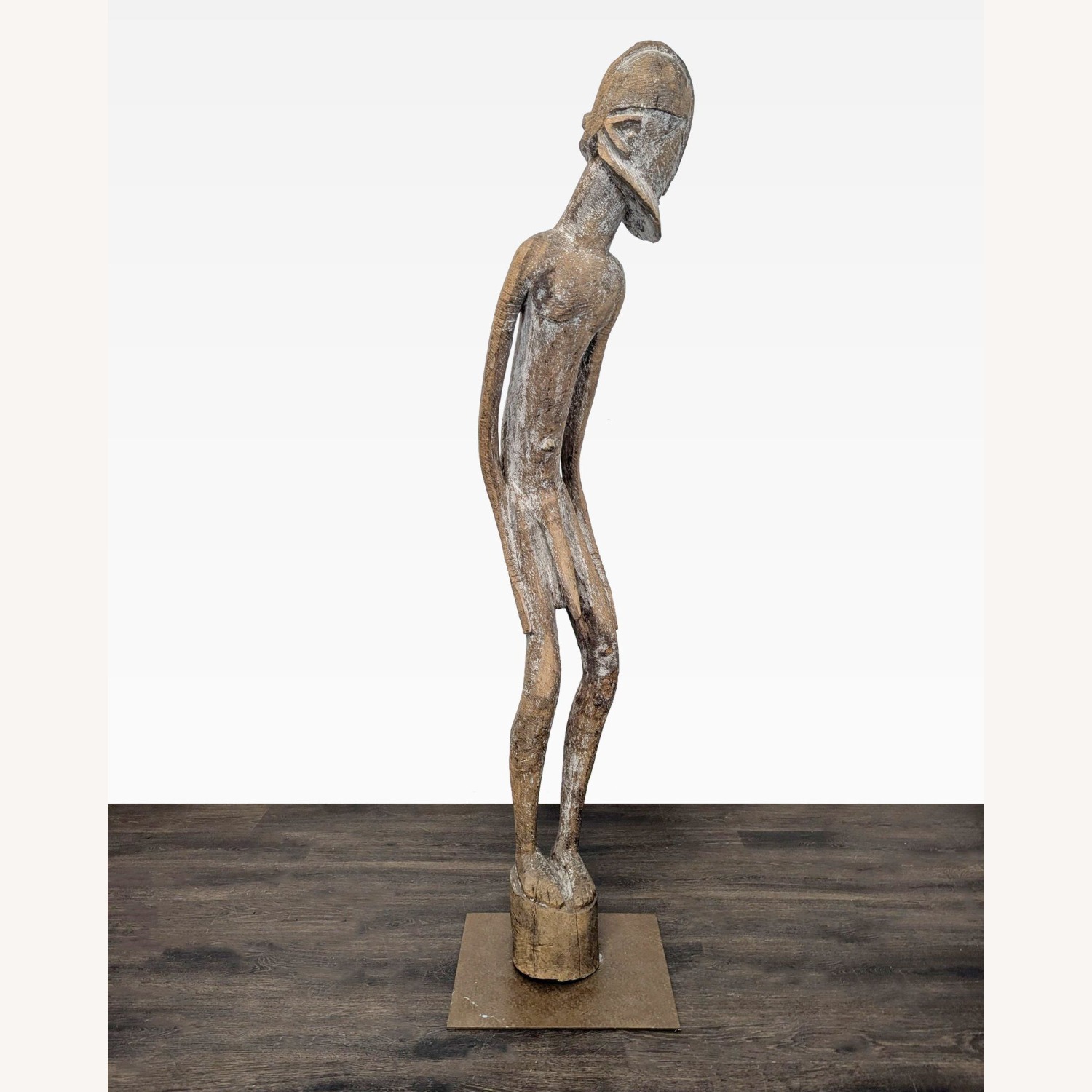 Monumental Hand-Carved African Style Wood Figure  - image-7