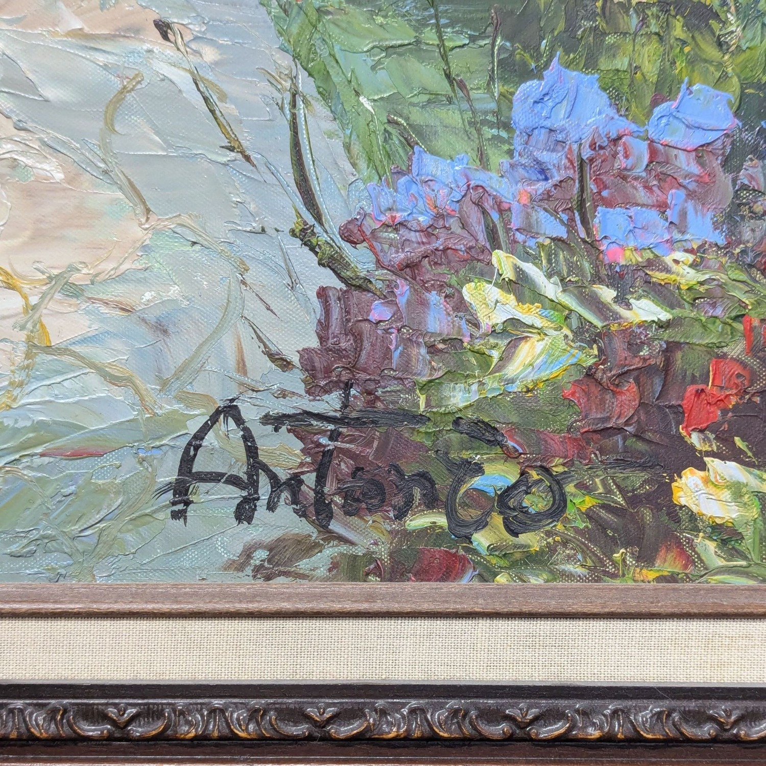 Framed Mediterranean Seaside House Acrylic Art - image-5
