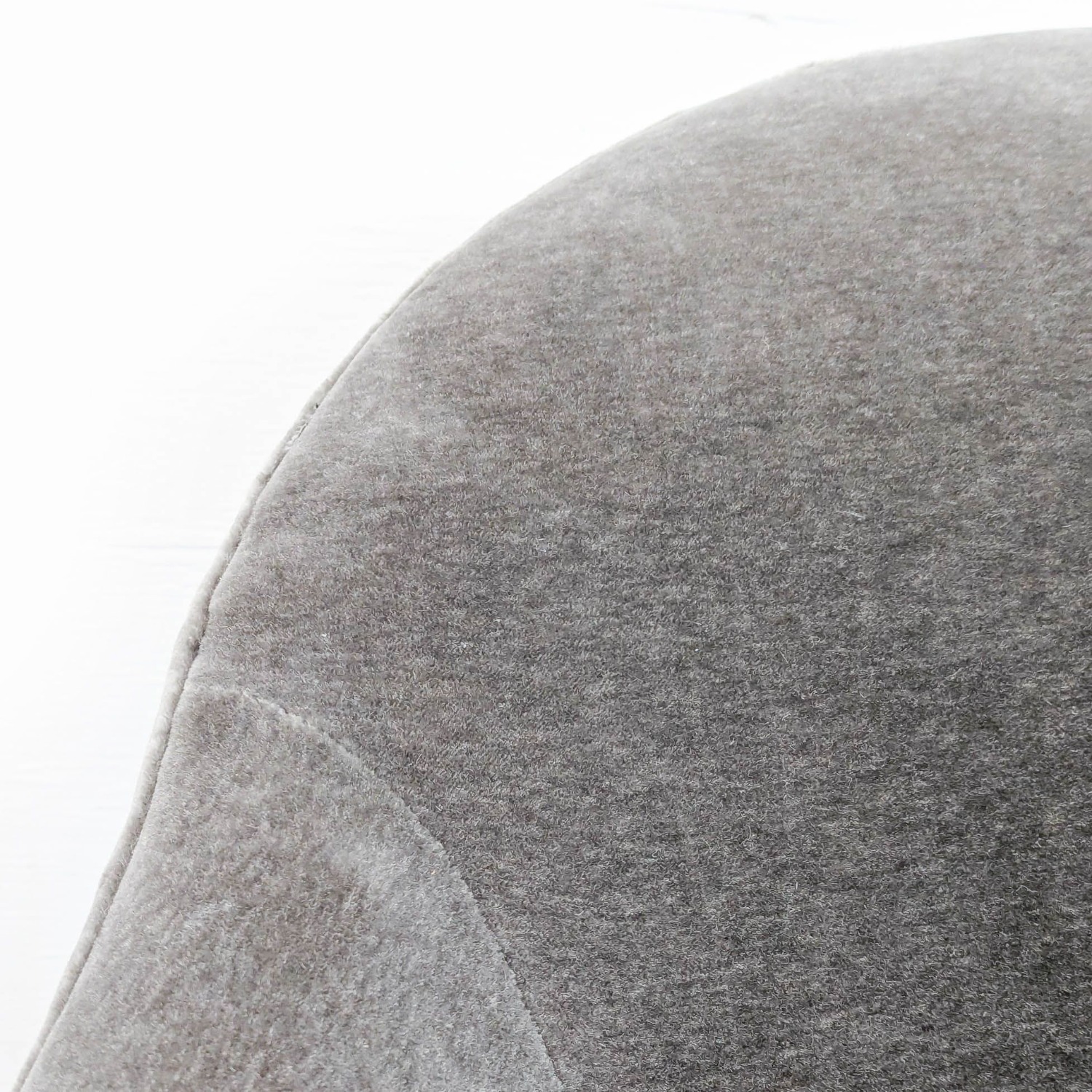 Modern Gray Velvet Lounge Chair with Curved Back  - image-4