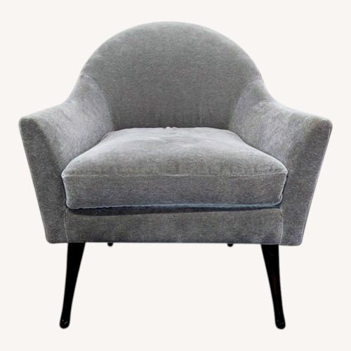 Used Modern Gray Velvet Lounge Chair with Curved Back  for sale on AptDeco