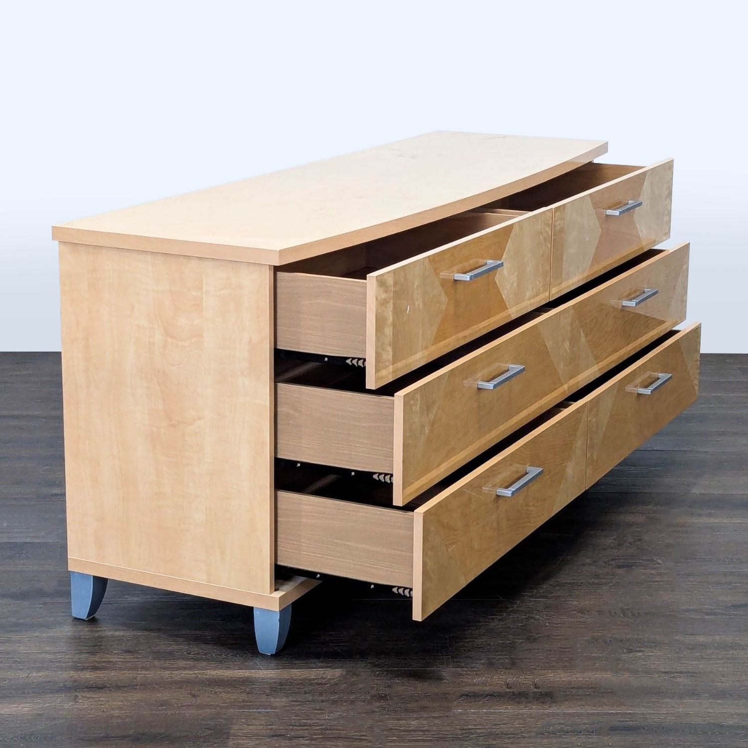 Alf Italia Contemporary 6-Drawer Geometric Wood Dresser - image-6
