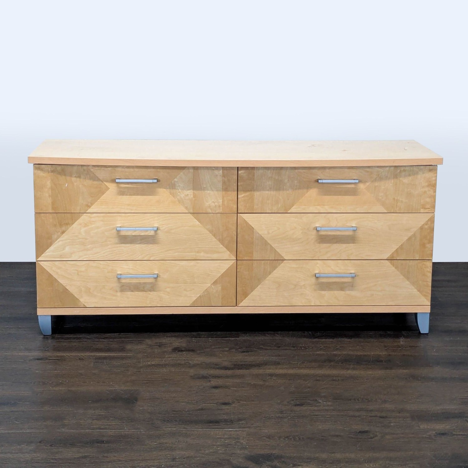 Alf Italia Contemporary 6-Drawer Geometric Wood Dresser - image-8