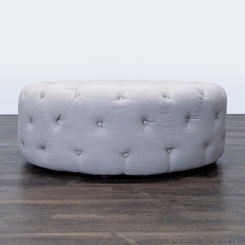 Used Button Tufted Upholstered Ottoman	 for sale on AptDeco