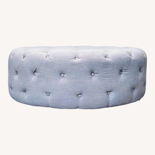 Used Button Tufted Upholstered Ottoman	 for sale on AptDeco