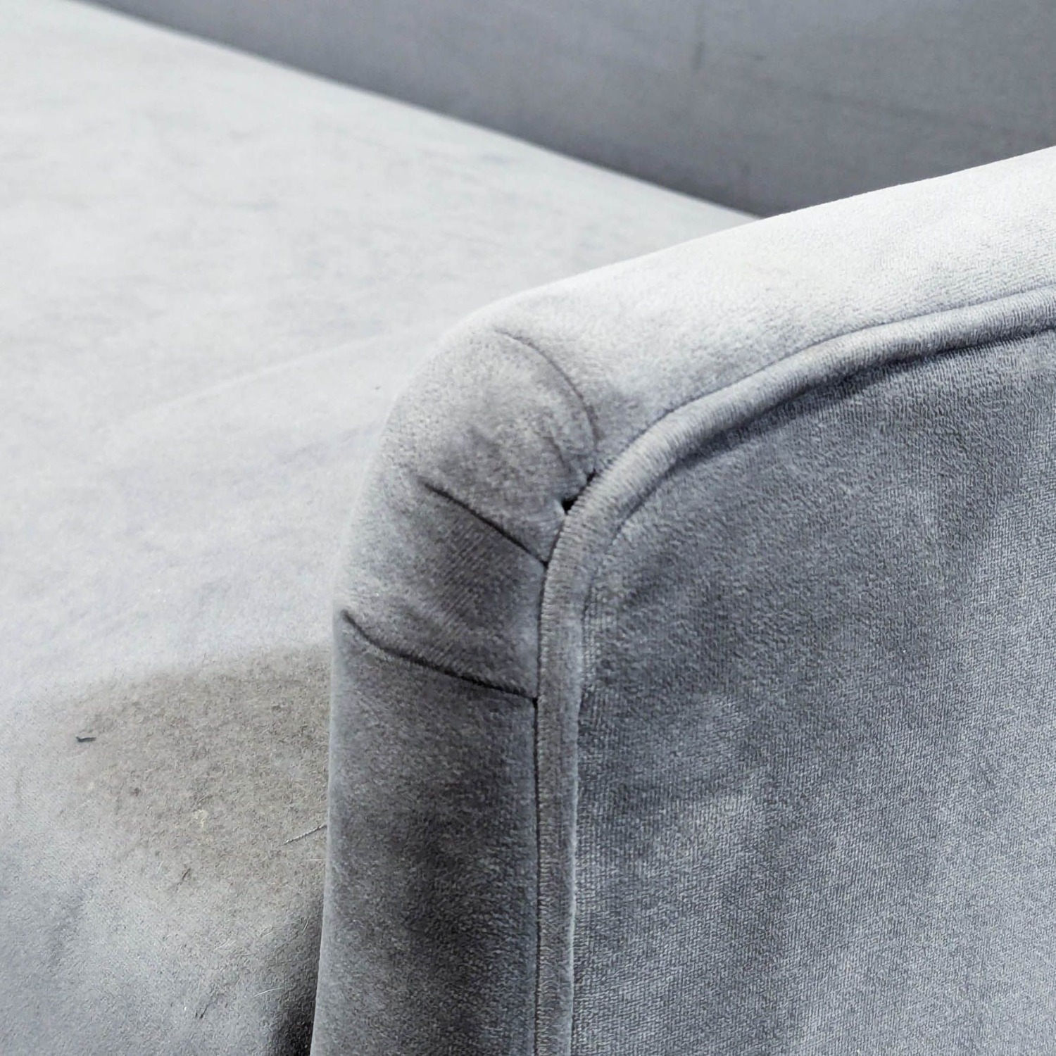 Modern Grey Loveseat/Banquette with Wooden Legs - image-4