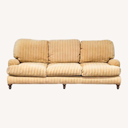 Used Crate & Barrel Essex 3-Seat Beige Striped Sofa  for sale on AptDeco