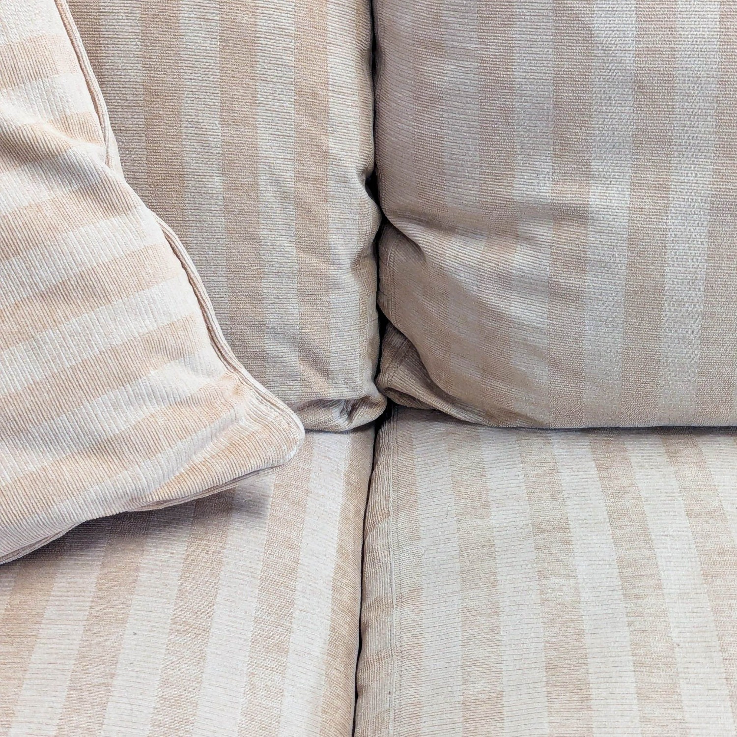 Crate & Barrel Essex 3-Seat Beige Striped Sofa  - image-2