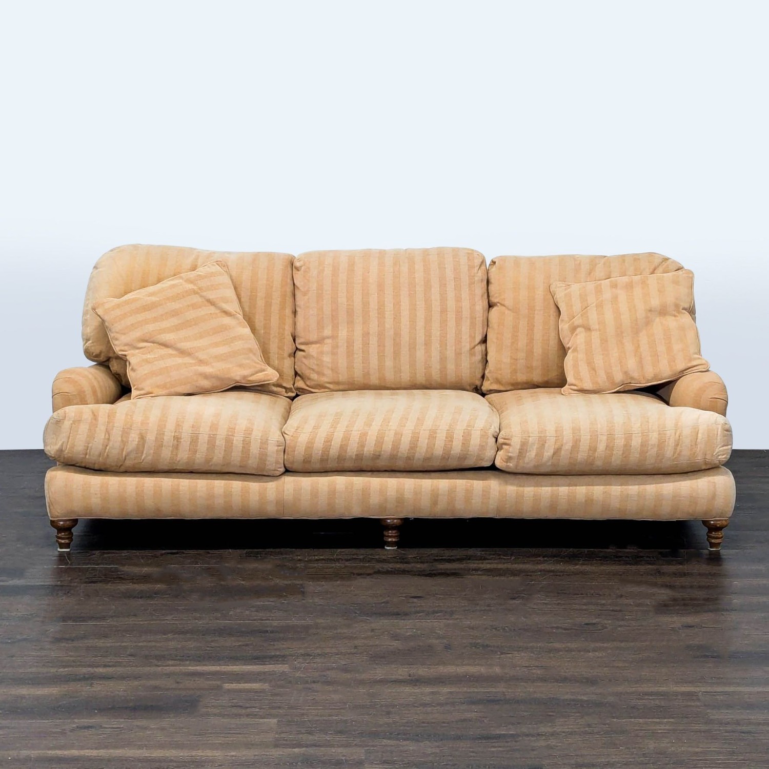 Crate & Barrel Essex 3-Seat Beige Striped Sofa  - image-8
