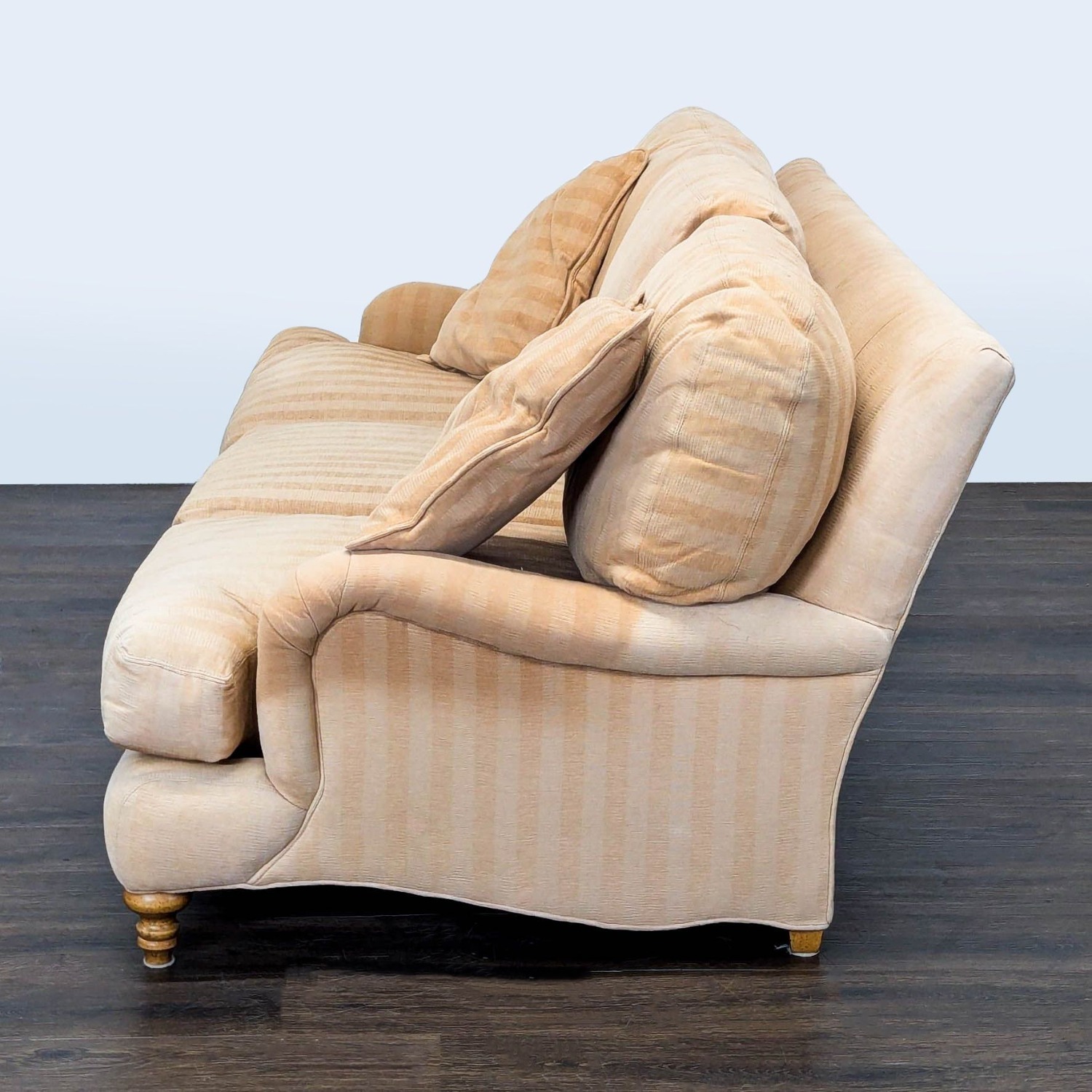 Crate & Barrel Essex 3-Seat Beige Striped Sofa  - image-4