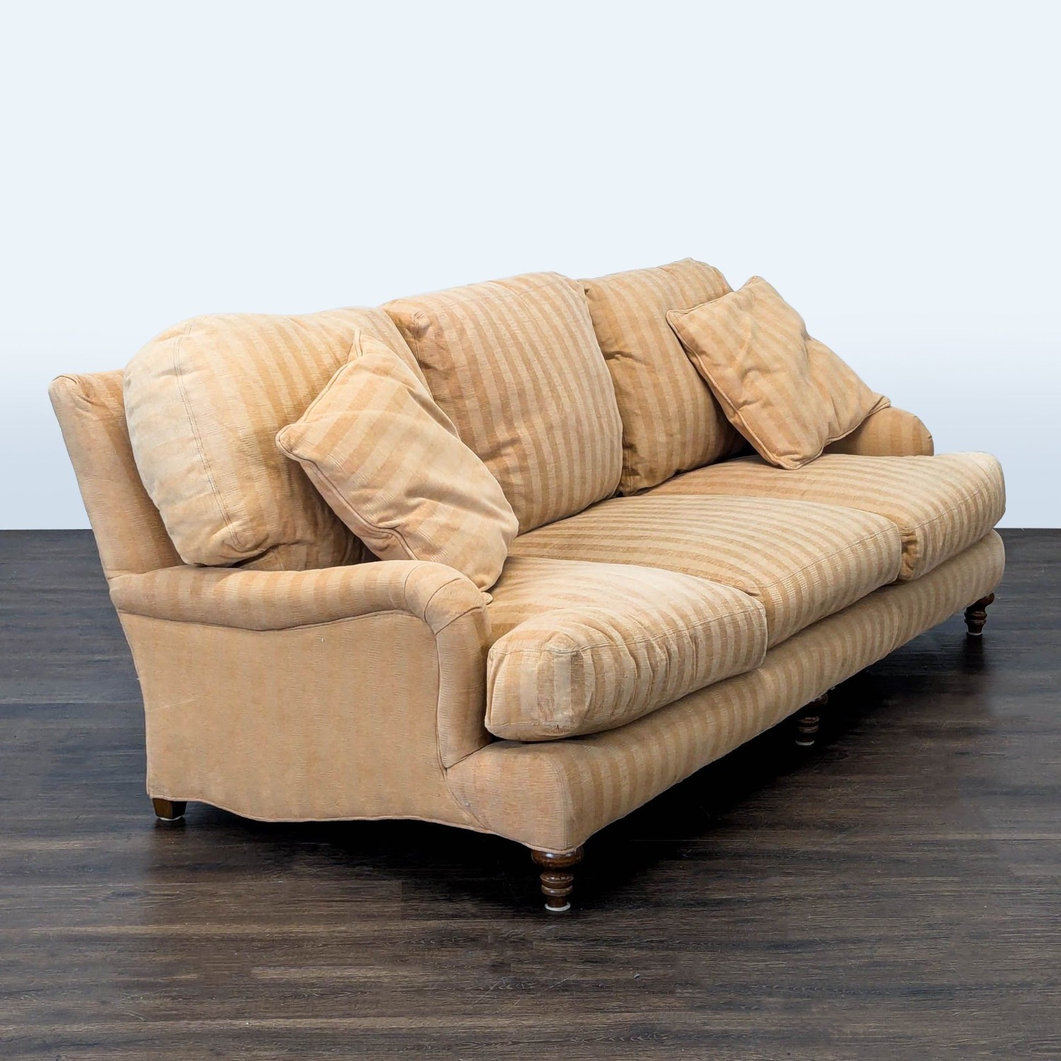 Crate & Barrel Essex 3-Seat Beige Striped Sofa  - image-7
