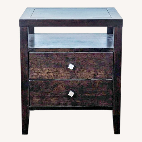 Used Two Drawer Nightstand with Open Shelf	 for sale on AptDeco