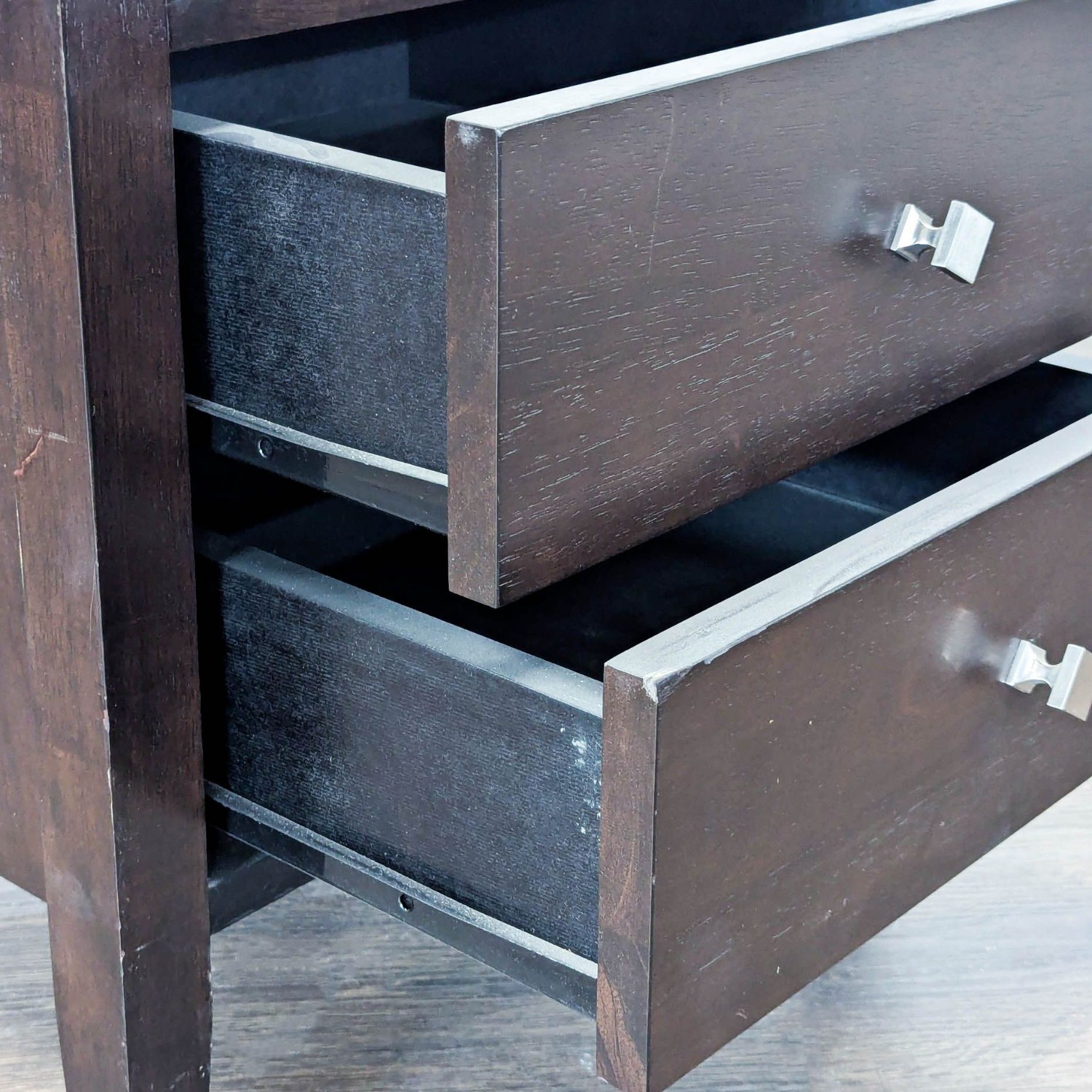 Two Drawer Nightstand with Open Shelf	 - image-2
