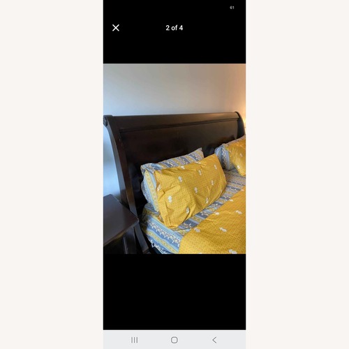 Used Dark Wood Sleigh Bed  for sale on AptDeco