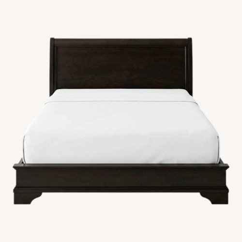 Used Dark Wood Sleigh Bed  for sale on AptDeco