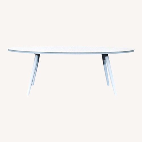 Used Article Modern White Oval Coffee Table for sale on AptDeco