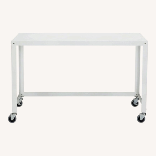 Used CB2 Go Kart White Modern Rolling Desk  for sale on AptDeco