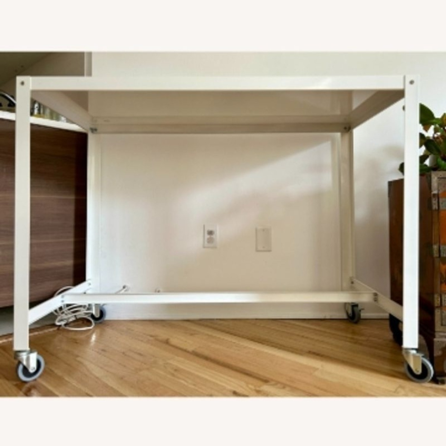 CB2 Go Kart White Modern Rolling Desk  - image-1